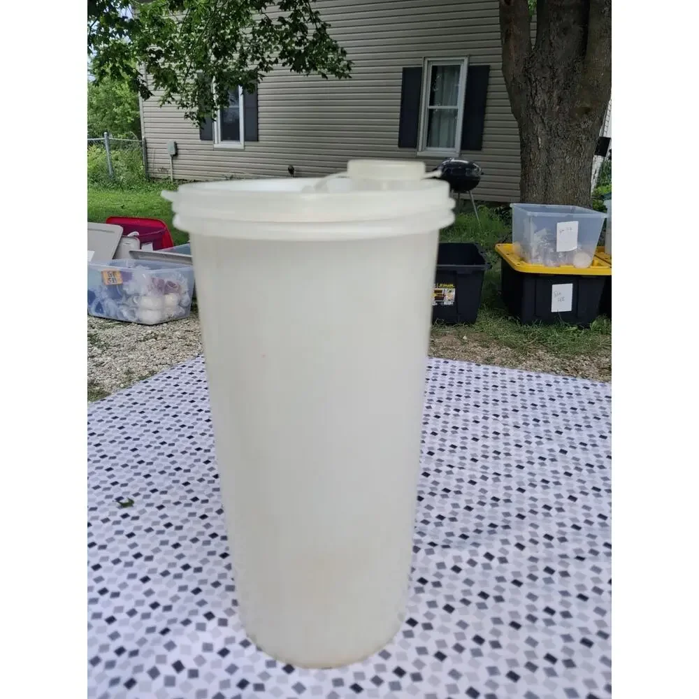 Vintage Tupperware Tall Canister Container w/Lid Translucent 261-5